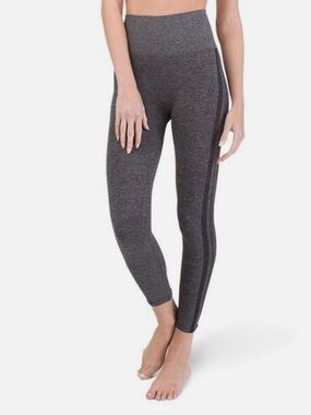 Assets By Spanx Heather Gray High-Waist Side-Stripe Leggings Sz S
